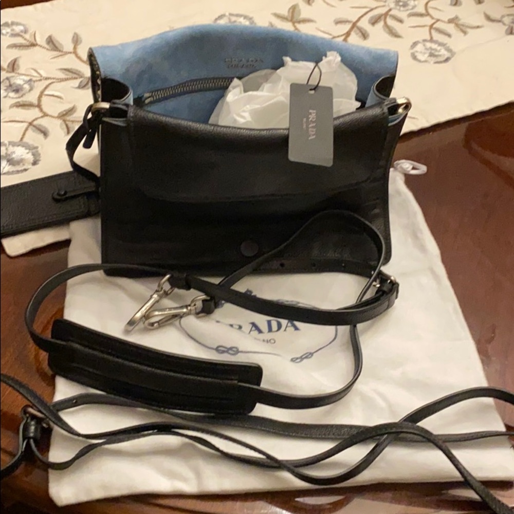 Prada studded leather shoulder bag in Black - Picture 11 of 14